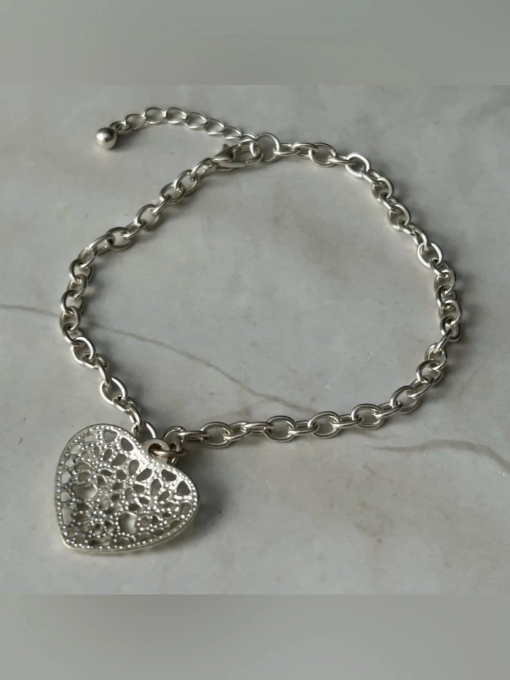 Heart Pendant Chain Bracelet